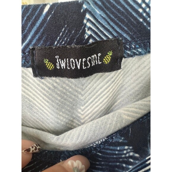 JWLovesMe Strapless Graphic Chevron Tie Belt Capri Wide Leg Palazzo Jumpsuit M - Picture 6 of 6